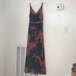 Black and rust colored maxi dress